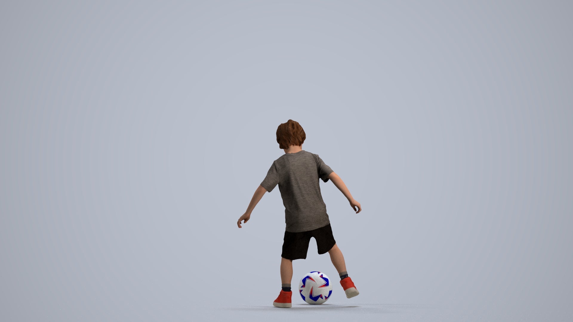 realistic 3D boy casual kids, scanned archviz people for Blender and 3ds Max, front view render