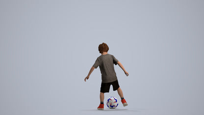 realistic 3D boy casual kids, scanned archviz people for Blender and 3ds Max, front view render