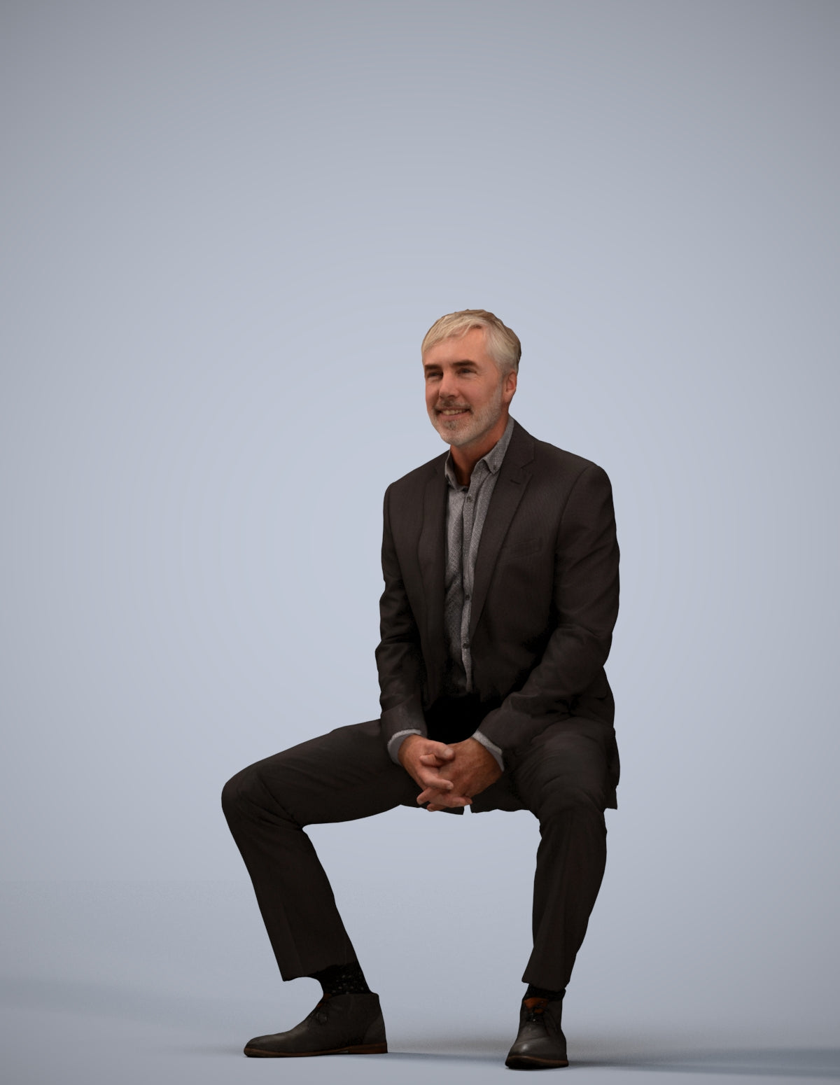 realistic 3D human man business, archviz people FBX OBJ for Blender