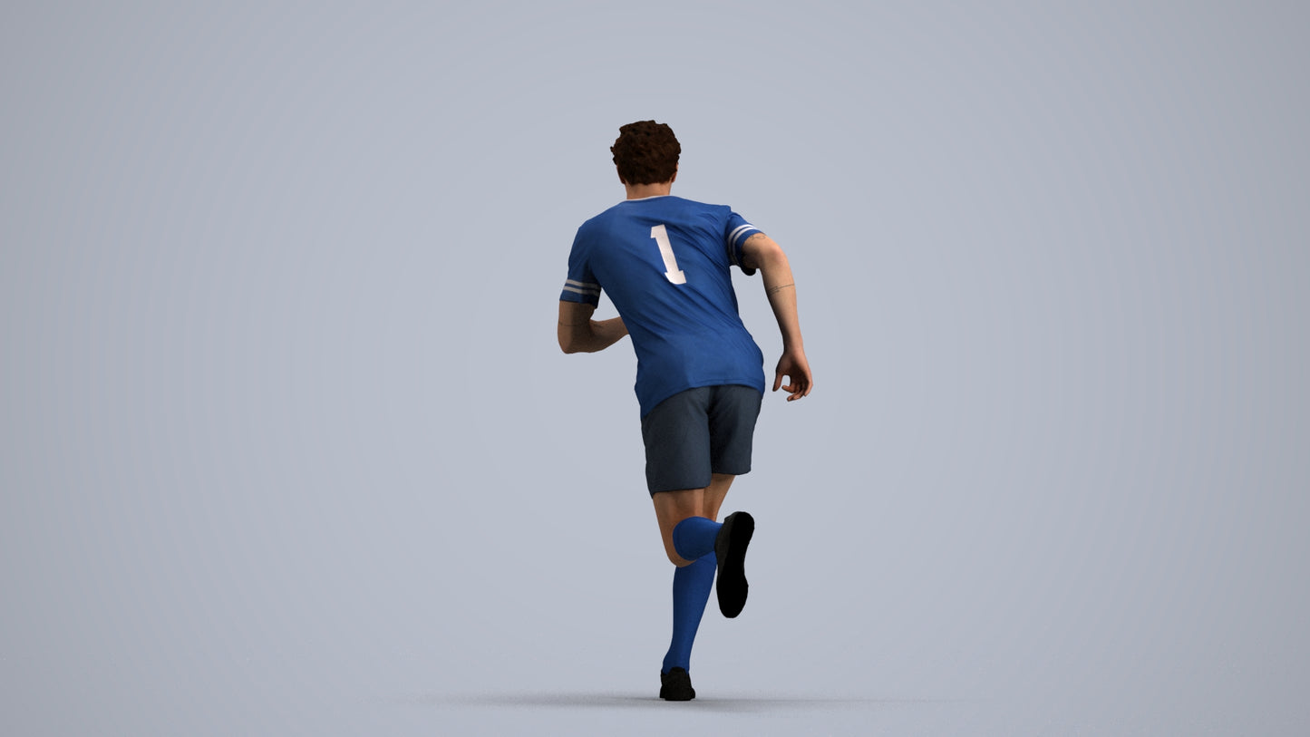 3D people model man sport, scanned human for 3ds Max rendering, front view render