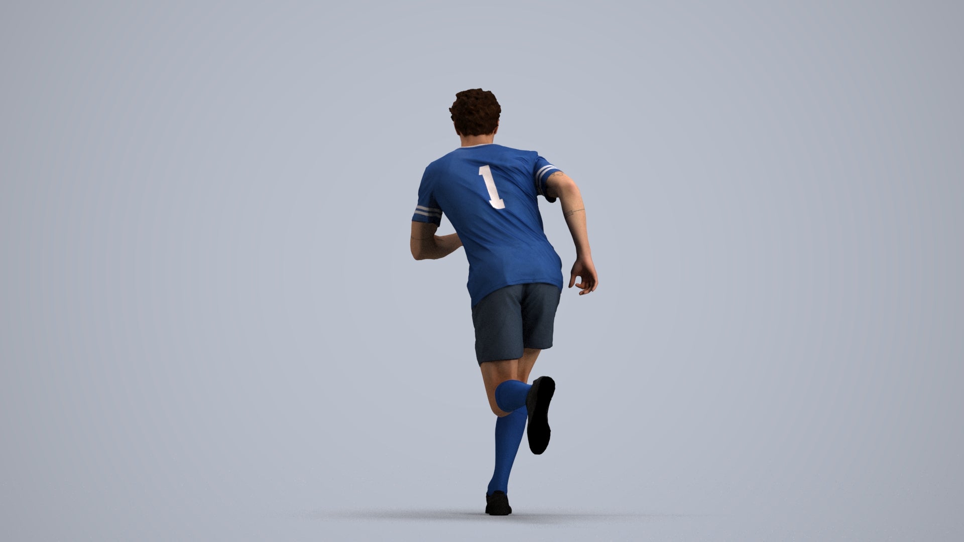3D people model man sport, scanned human for 3ds Max rendering, front view render