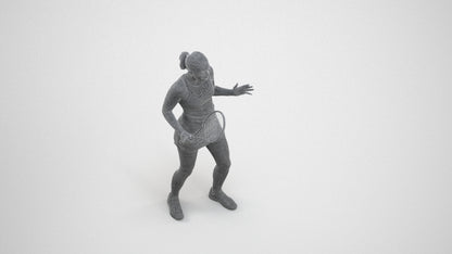 photogrammetry 3D girl sport, realistic human model archviz FBX, wireframe three-quarter view