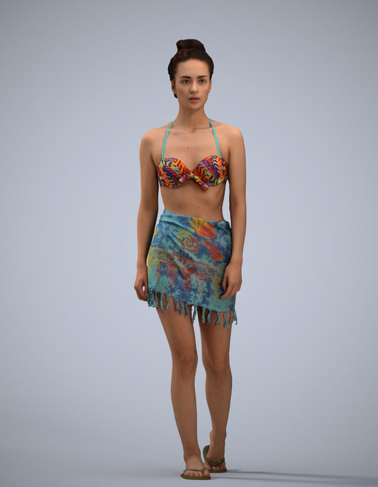 scanned 3D woman pool, photogrammetry people for Enscape and V-Ray