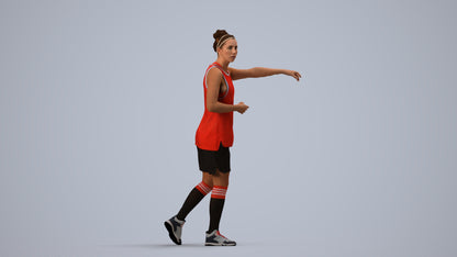 3D people model woman sport, scanned human for 3ds Max rendering, side view render