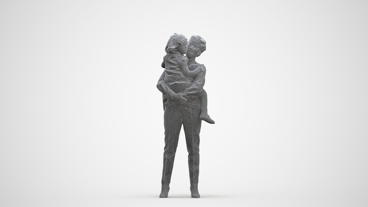 realistic 3D people girl casual kids, render-ready for V-Ray and Corona, FBX OBJ, three-quarter front view render