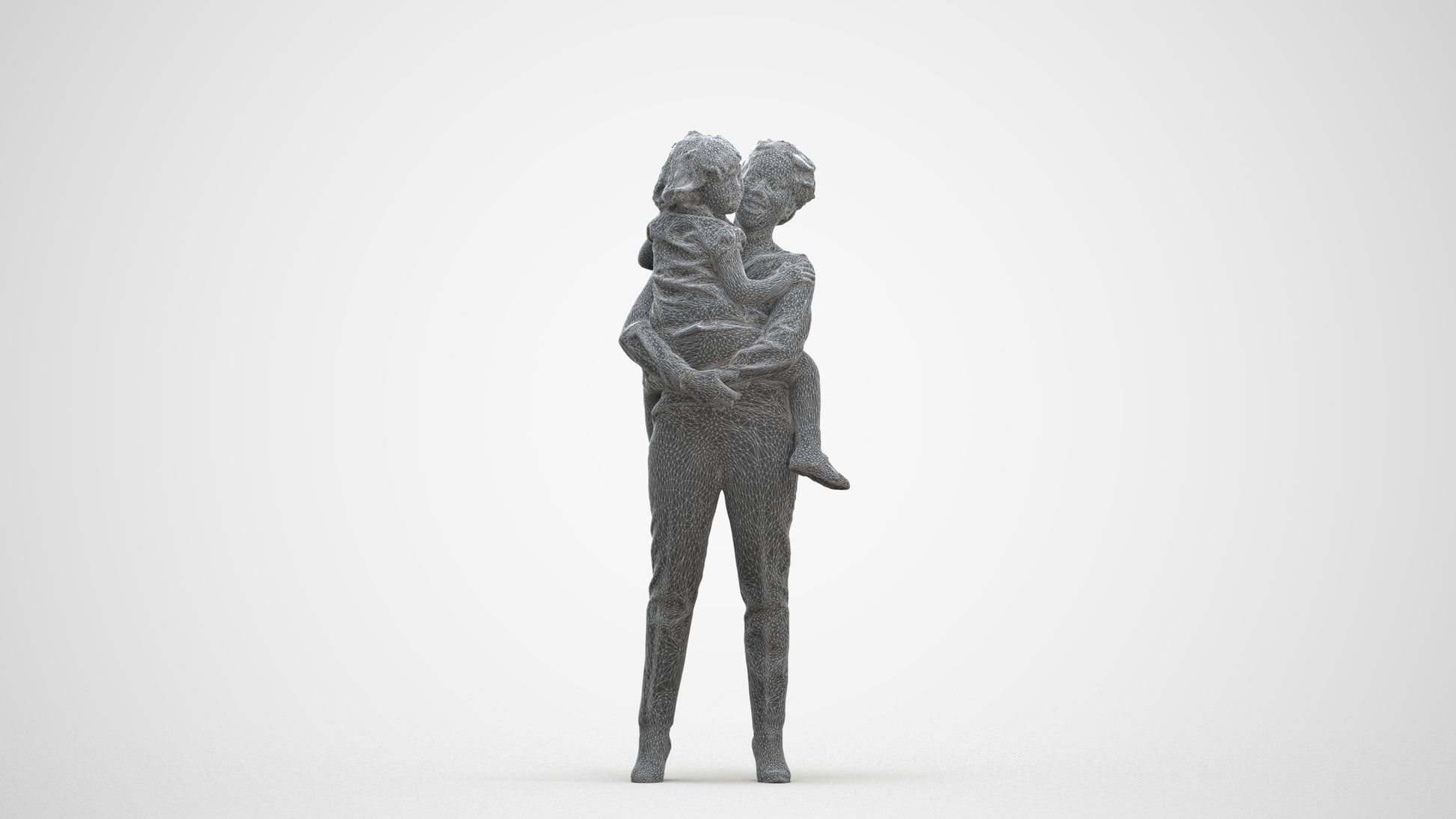 realistic 3D people girl casual kids, render-ready for V-Ray and Corona, FBX OBJ, three-quarter front view render