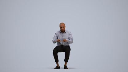 3D human model man business, photogrammetry scanned person for archviz, standing pose render