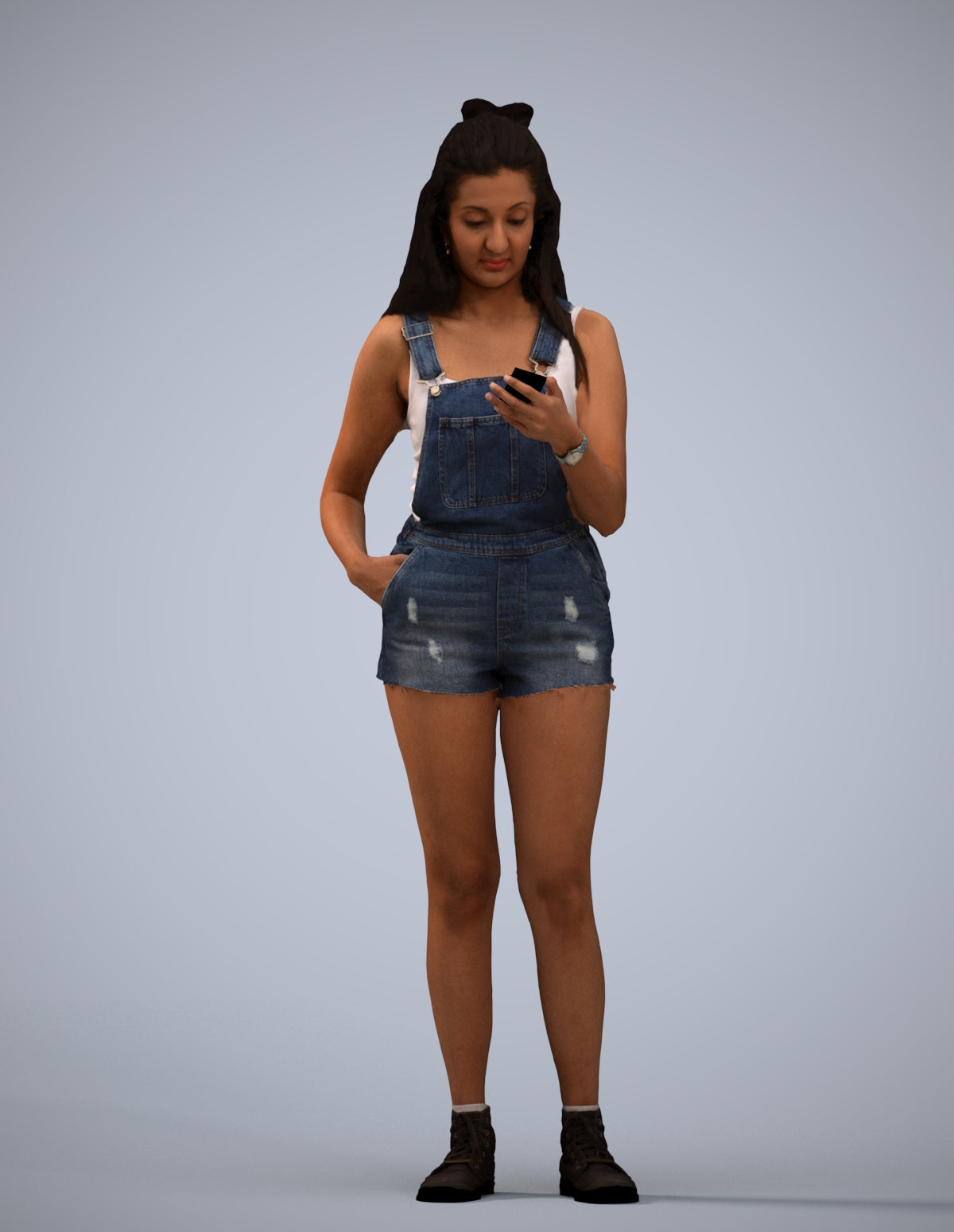 realistic 3D people woman casual standing, render-ready for V-Ray and Corona, FBX OBJ
