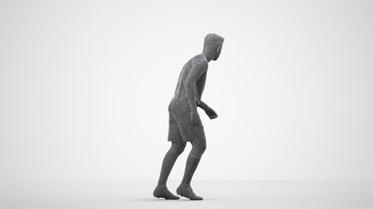 realistic 3D boy sport, scanned archviz people for Blender and 3ds Max, wireframe side view