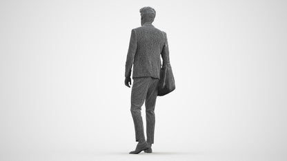 scanned 3D man business, photogrammetry people for Enscape and V-Ray, wireframe front view