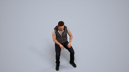 realistic 3D people man casual business, render-ready for V-Ray and Corona, FBX OBJ, back view render