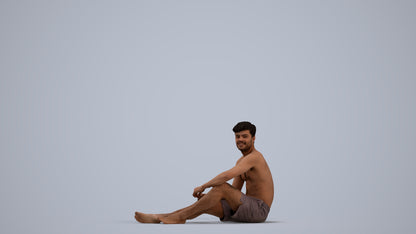 realistic 3D human man pool, archviz people FBX OBJ for Blender, standing pose render