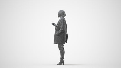 photogrammetry 3D woman business standing, realistic human model archviz FBX, square thumbnail