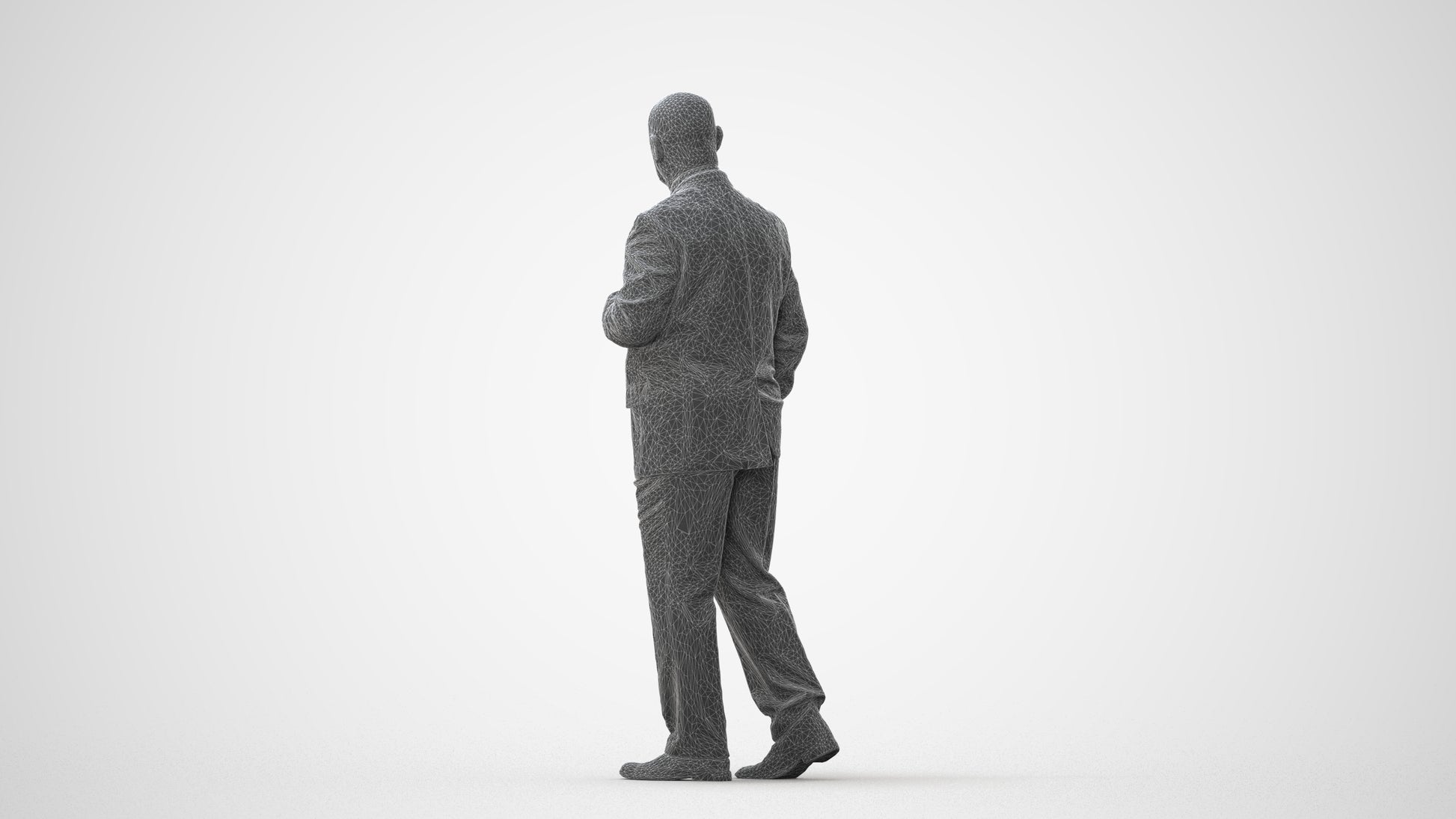 scanned 3D senior man business, photogrammetry people for Enscape and V-Ray, square thumbnail