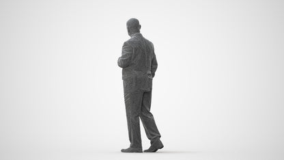 scanned 3D senior man business, photogrammetry people for Enscape and V-Ray, square thumbnail