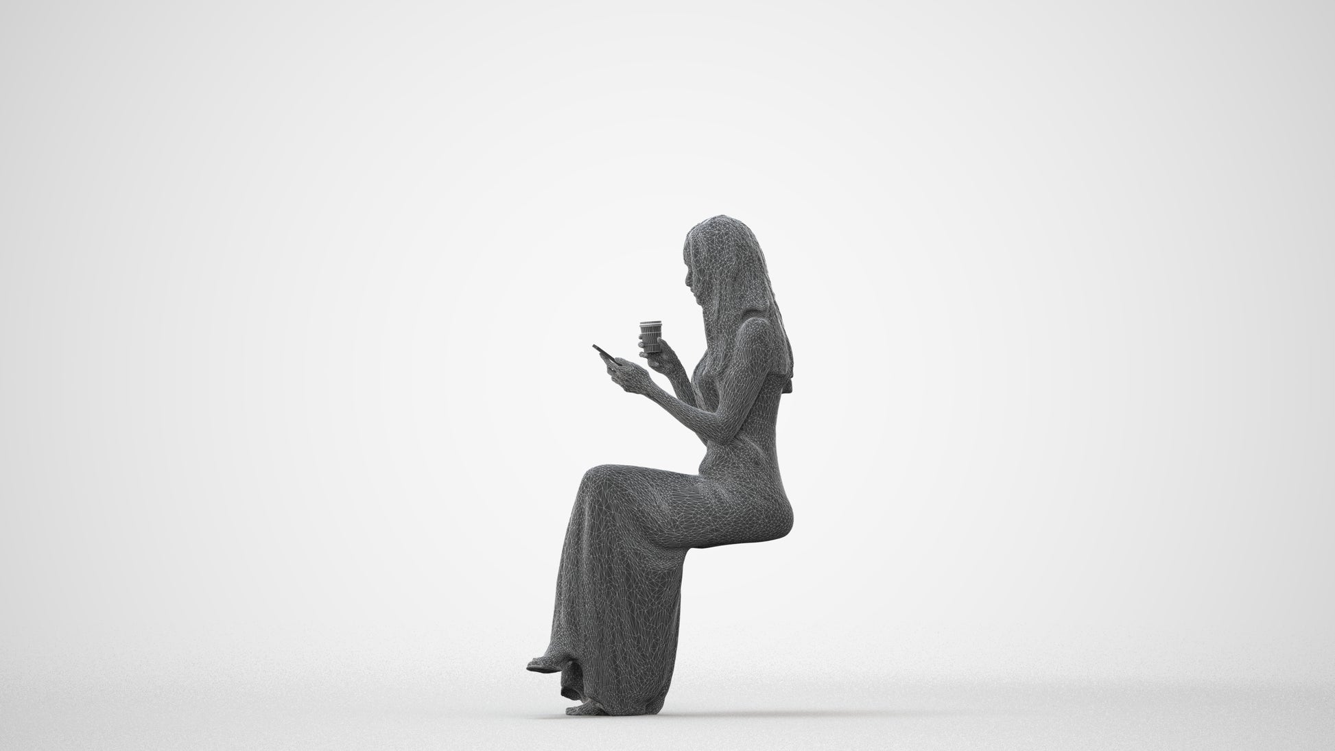 realistic 3D human woman formal formalaffairs, archviz people FBX OBJ for Blender, square thumbnail