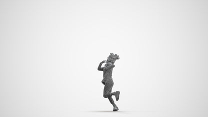 3D scanned girl kids casual, photorealistic archviz people for Enscape and SketchUp, wireframe front view