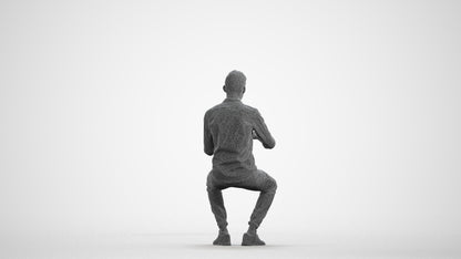 realistic 3D man casual business, scanned archviz people for Blender and 3ds Max, wireframe front view