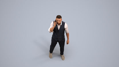 realistic 3D man business, scanned archviz people for Blender and 3ds Max, back view render