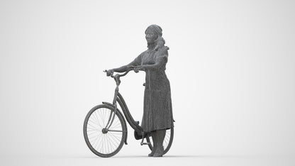 3D people model woman casual mix, scanned human for 3ds Max rendering, wireframe back view