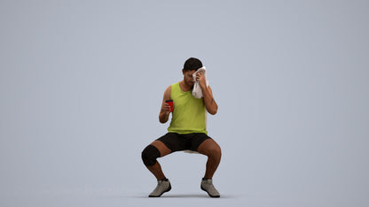 3D people model man sport, scanned human for 3ds Max rendering, standing pose render