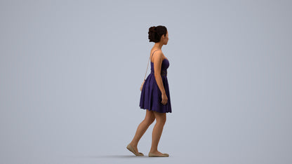 photogrammetry 3D woman formal formalaffairs, realistic human model archviz FBX, side view render