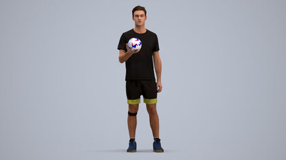 realistic 3D human man sport, archviz people FBX OBJ for Blender, standing pose render