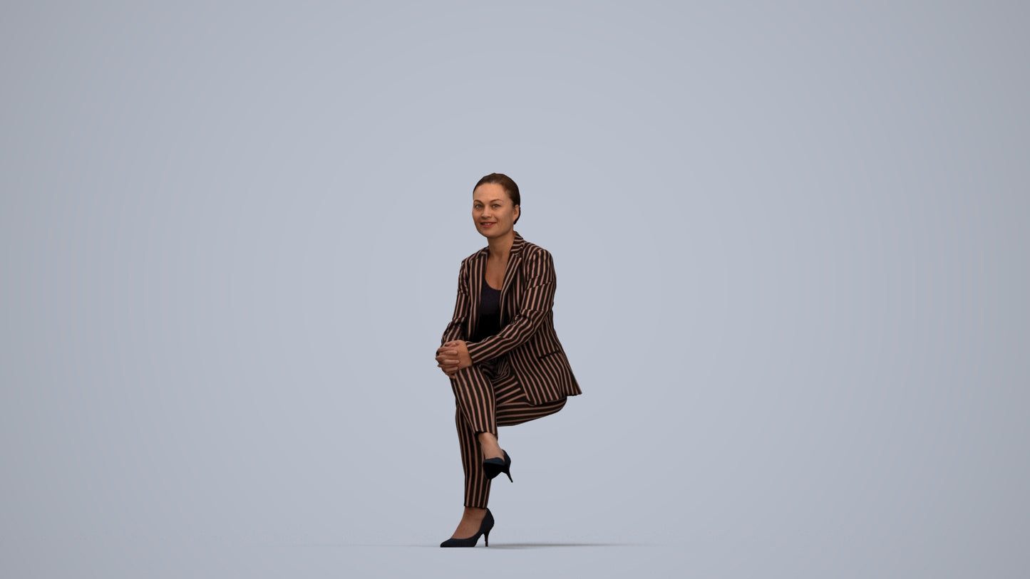 realistic 3D people woman business, render-ready for V-Ray and Corona, FBX OBJ, top-down view render