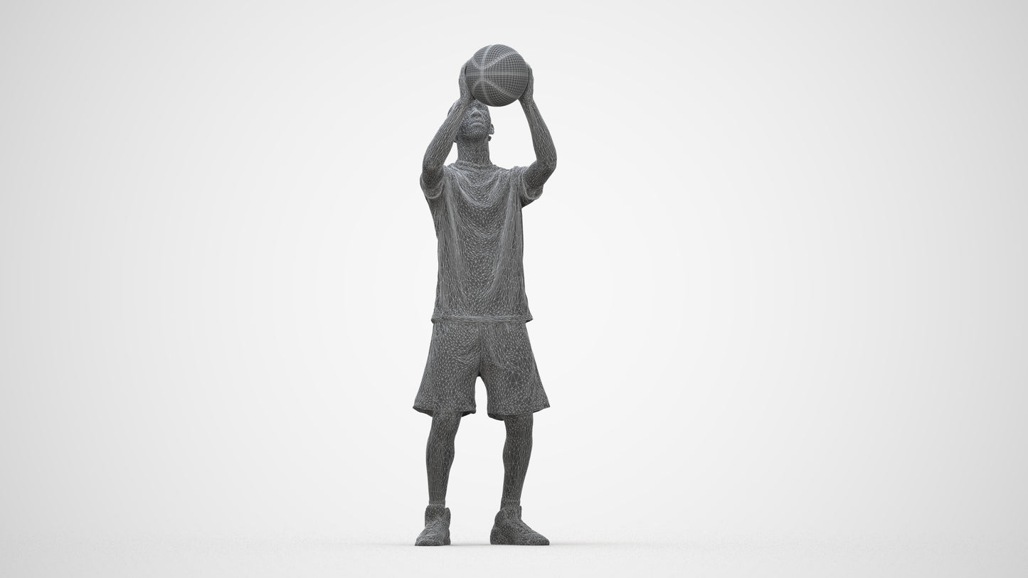 scanned 3D boy sport, photogrammetry people for Enscape and V-Ray, wireframe back view
