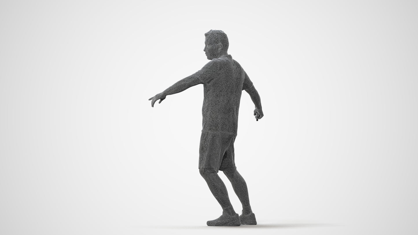 photogrammetry 3D man sport, realistic human model archviz FBX, square thumbnail