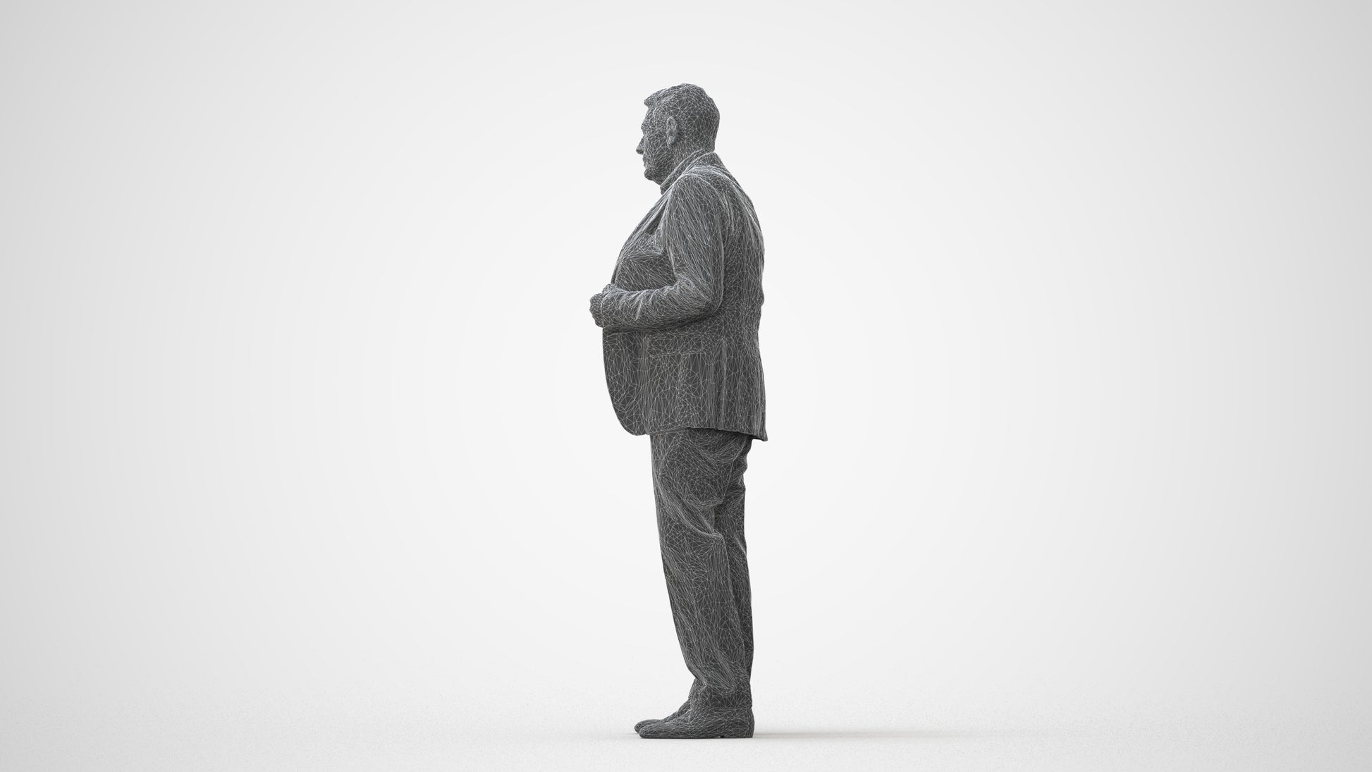 3D people model senior man business, scanned human for 3ds Max rendering, square thumbnail