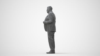 3D people model senior man business, scanned human for 3ds Max rendering, square thumbnail