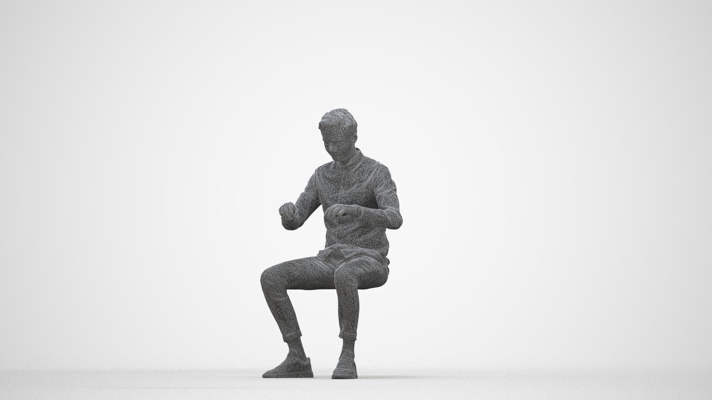 realistic 3D human man casual business, archviz people FBX OBJ for Blender, wireframe back view