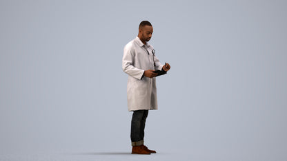 photogrammetry 3D man medical, realistic human model archviz FBX, side view render