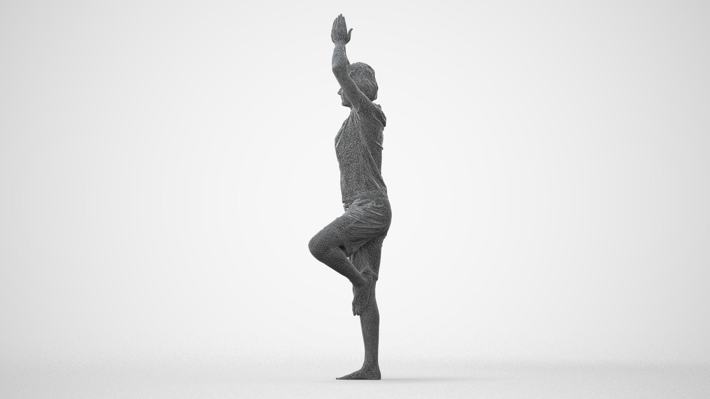 realistic 3D man casual sport, scanned archviz people for Blender and 3ds Max, square thumbnail