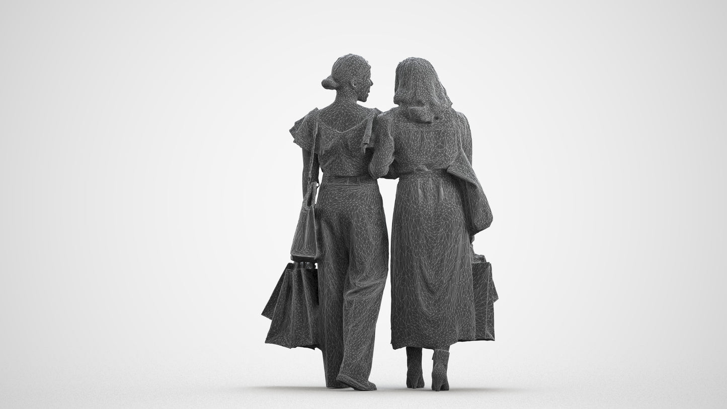 3D people model woman business mix, scanned human for 3ds Max rendering, wireframe front view