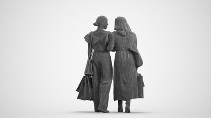 3D people model woman business mix, scanned human for 3ds Max rendering, wireframe front view