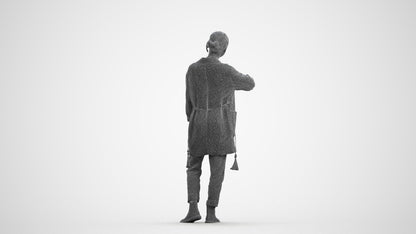 realistic 3D woman casual standing, scanned archviz people for Blender and 3ds Max, wireframe front view