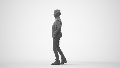 realistic 3D human senior woman business standing, archviz people FBX OBJ for Blender, square thumbnail
