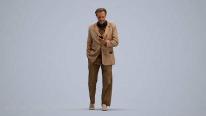 3D scanned man standing business, photorealistic archviz people for Enscape and SketchUp, standing pose render