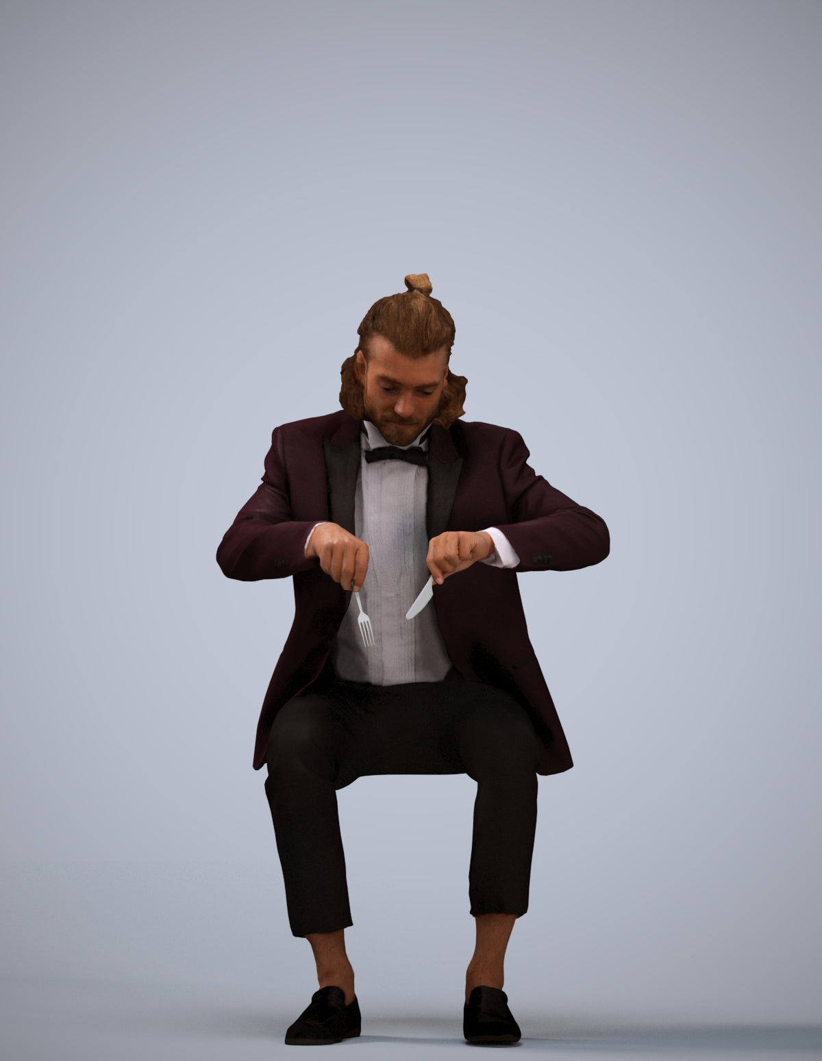 3D scanned man formalaffairs casual, photorealistic archviz people for Enscape and SketchUp