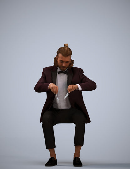 3D scanned man formalaffairs casual, photorealistic archviz people for Enscape and SketchUp
