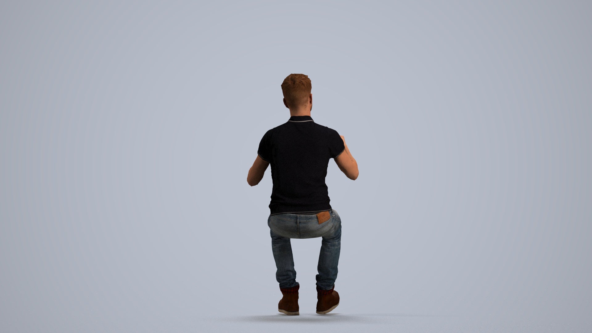 realistic 3D human man casual driving, archviz people FBX OBJ for Blender, front view render