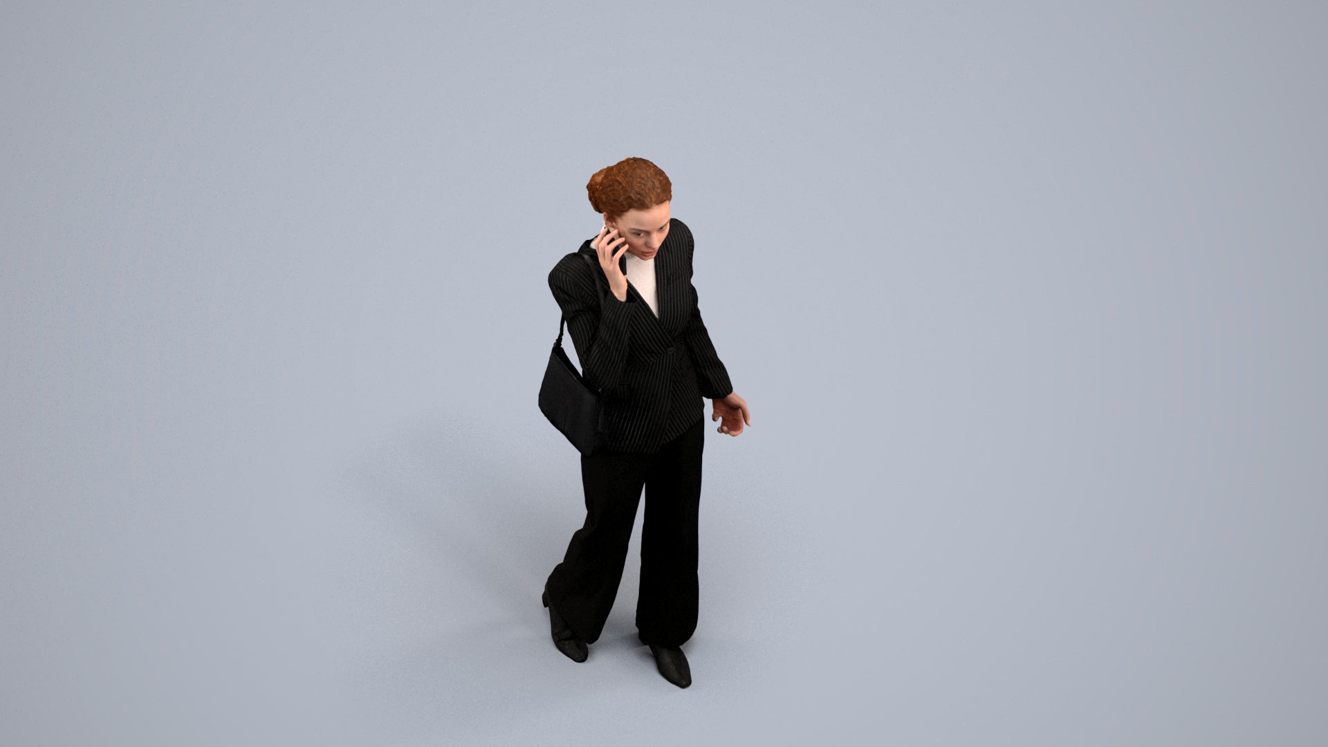 scanned 3D woman business, photogrammetry people for Enscape and V-Ray, back view render