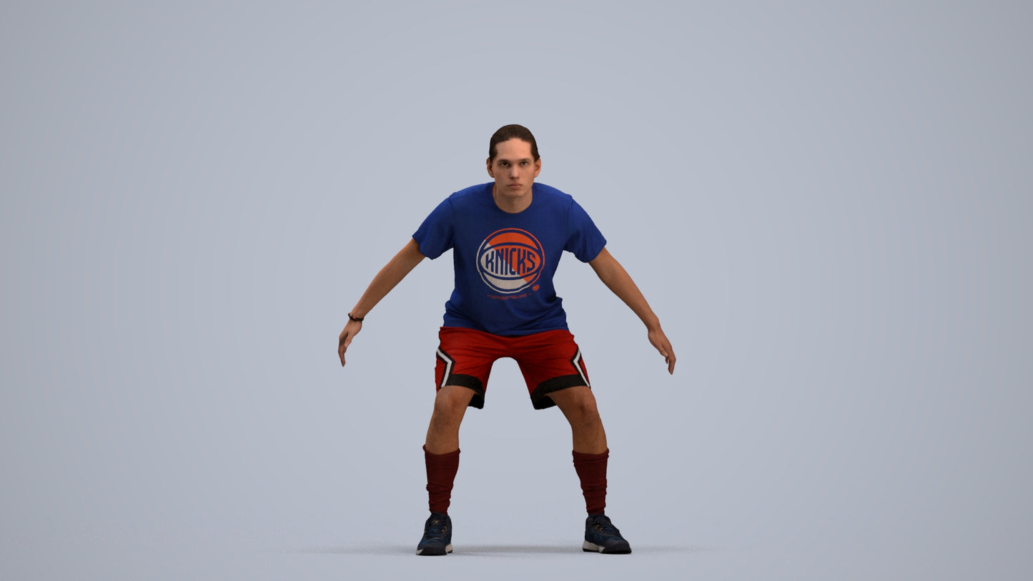 scanned 3D man sport, photogrammetry people for Enscape and V-Ray, standing pose render