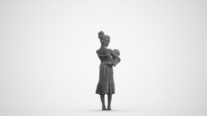 realistic 3D girl casual kids, scanned archviz people for Blender and 3ds Max, wireframe front view