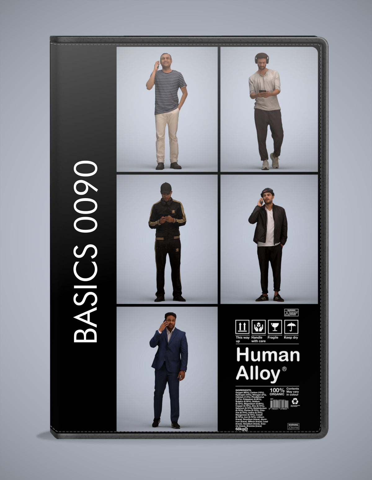 3D human models standing bundle, 5 photogrammetry scanned people for archviz