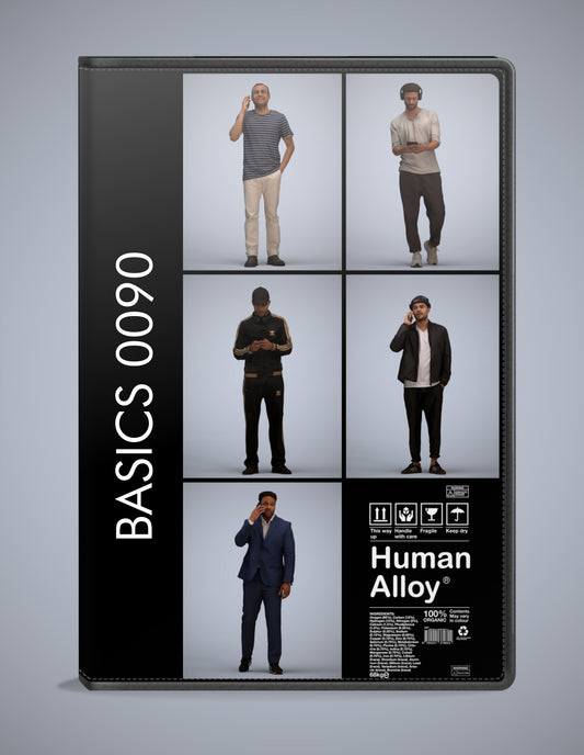 3D human models standing bundle, 5 photogrammetry scanned people for archviz
