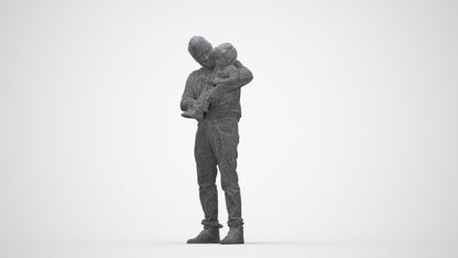 photogrammetry 3D boy casual kids, realistic human model archviz FBX, wireframe back view