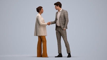 photogrammetry 3D woman business, realistic human model archviz FBX, standing pose render